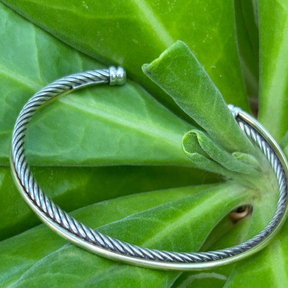 DAVID YURMAN 2 Row Sterling Silver & 18k yellow Gold Crossover bracelet - Picture 1 of 16